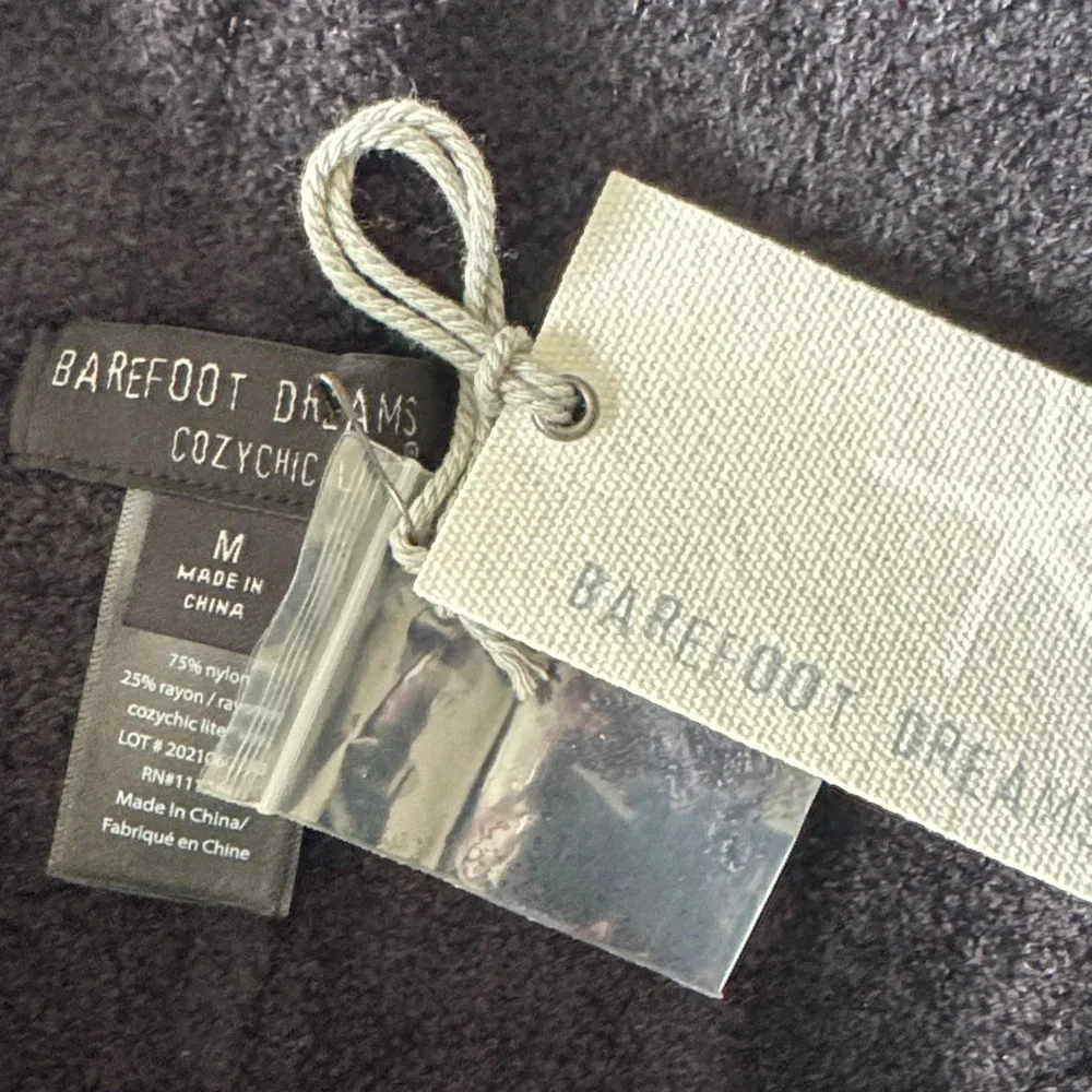 Barefoot Dreams Black CozyChic Lite Wide Leg Seamed Pants Medium 8/10 NWT - Picture 7 of 7